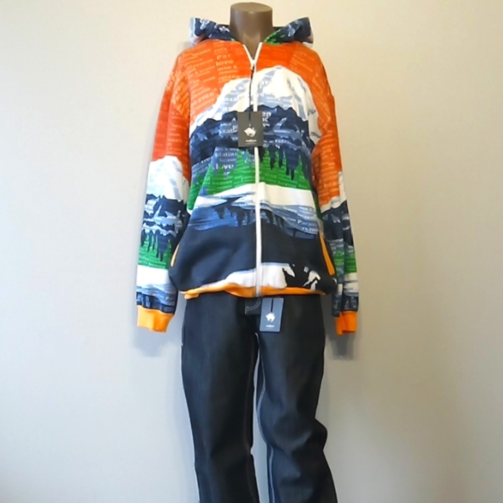 Colorful Mountain Print 2pc Hoodie Set by Platinum